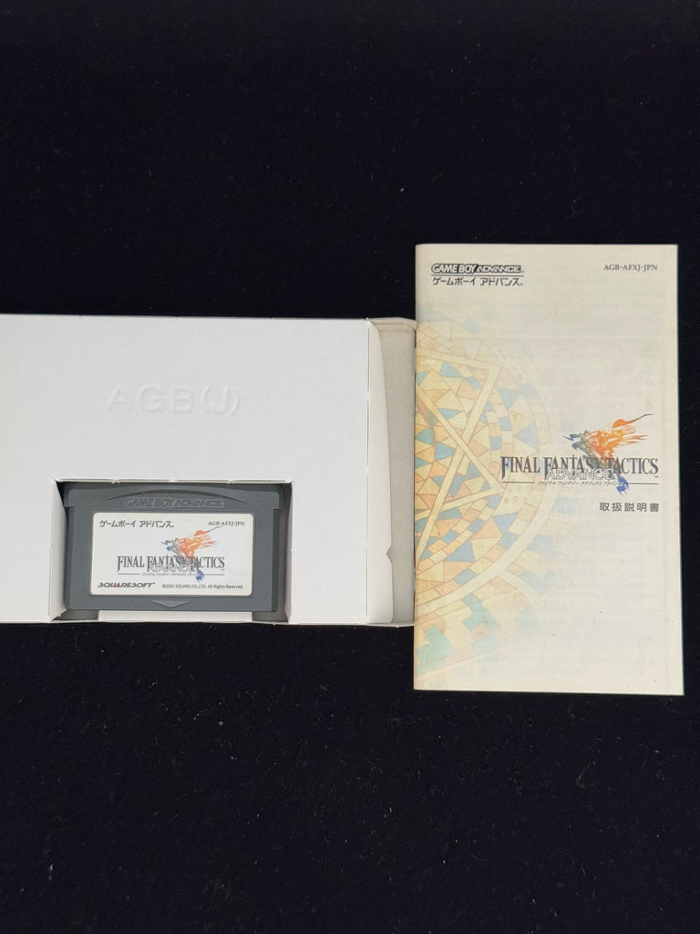 Final Fantasy Tactics | GBA | JAP | Complete Condition Cart: Good Box: Ok - Good has a few creases in it and wear around the edges Manual: Very Good Items: Good Game Description Final Fantasy Tactics Advance for the Game Boy Advance brings deep tactical R